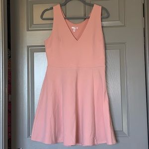 Peach/coral dress.